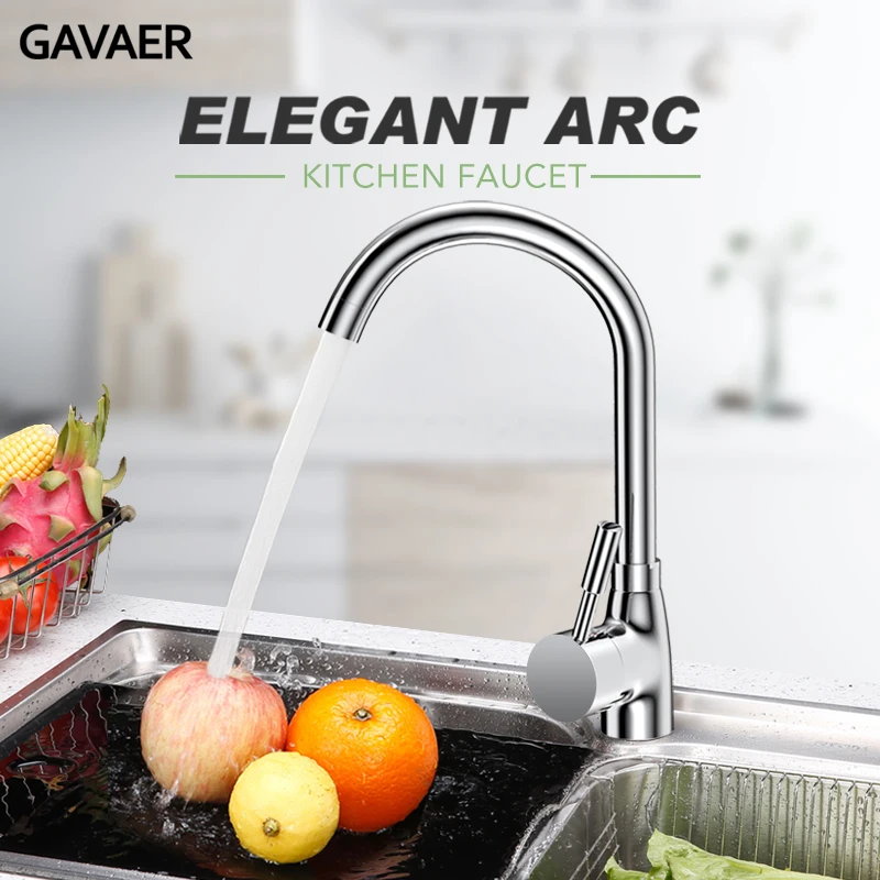 Preise Gavaer Küche Wasserhahn 360 ° Swivel Wasserhahn Küche Waschbecken Wasserhahn Einzigen Griff Glatte Wasser Mixer Einstellbar Heißer Kalte Dusche wasser tap