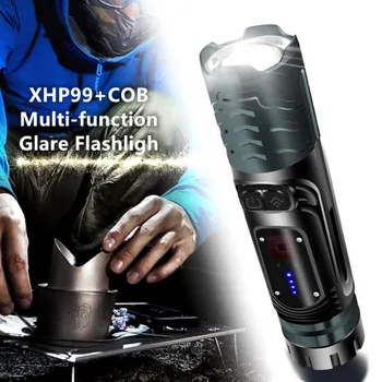 

Flashlight Ultra Bright Torch XHP99+COB Camping Light Waterproof Zoomable Bicycle Light USB Rechargeable Portable Lighting
