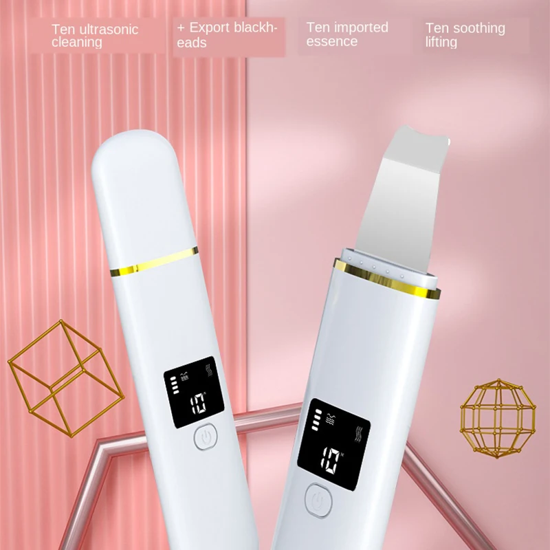  Ultrasonic Face Spatula Machine Whitening Remove Grains Ultrasound Scrubber Electric Vacuum Pore Cl