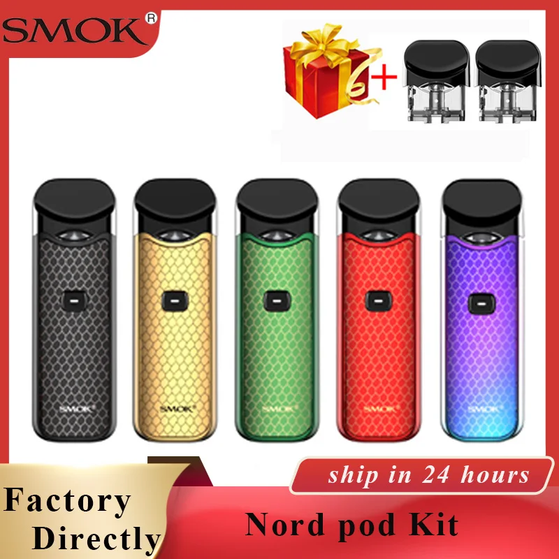 Оригинальный набор Smok Nord Pod vape с картриджем 1100 мАч и 3 мл сетчатая катушка