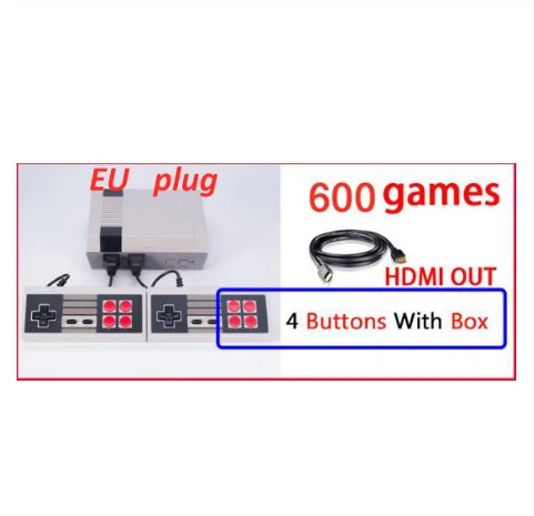 Мини ТВ игровая консоль 8 бит Ретро видео игровая консоль Встроенный 500 600 игры Ручной игровой плеер лучший подарок - Цвет: HDMI EU 600