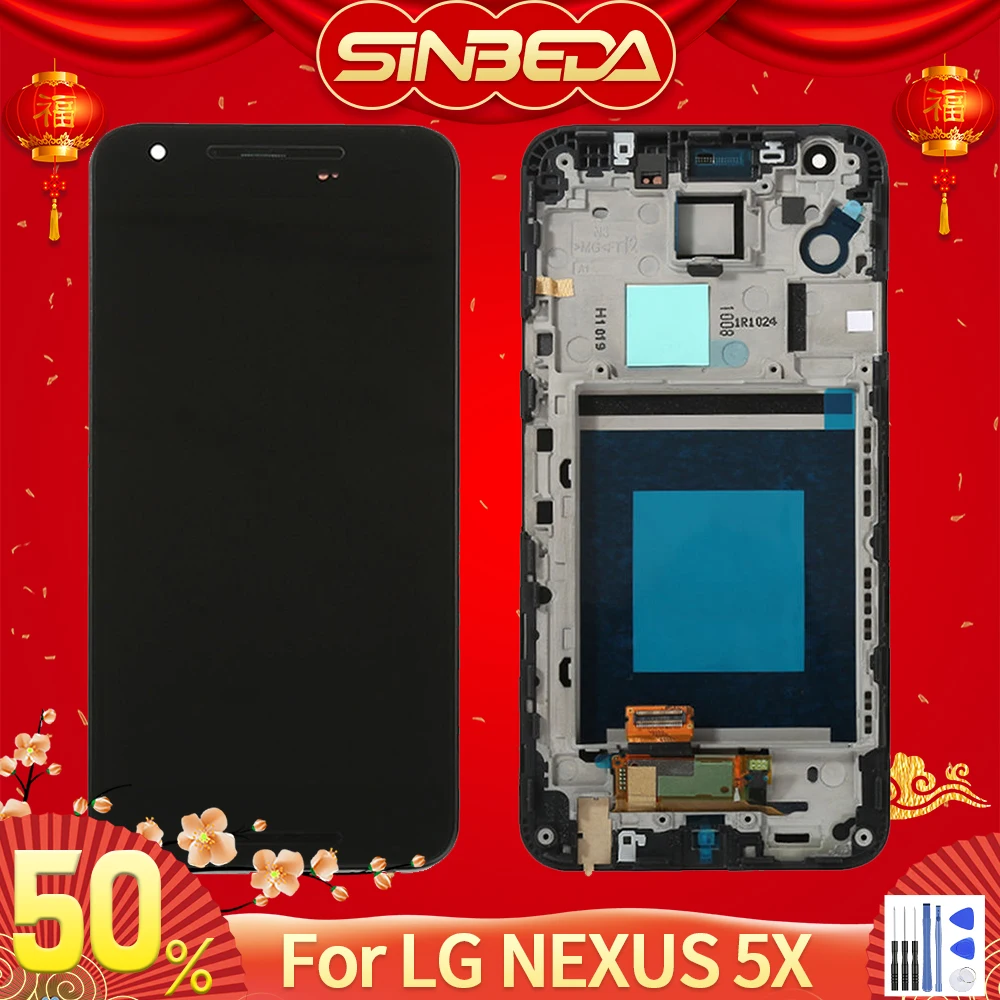 Najtaniej Oryginalne do LG nexus 5X wyświetlacz LCD H790 H791 H798 LCD montaż digitizera ekranu dotykowego ramki do LG 5X wymiana LCD