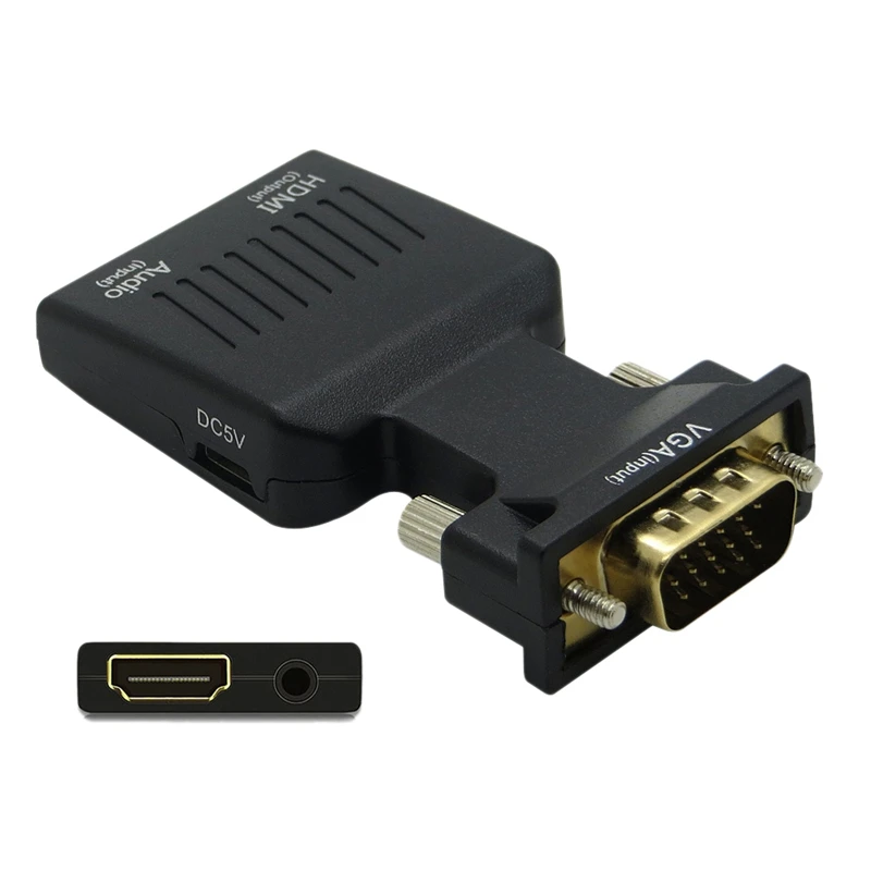 VGA мужчина к HDMI Женский с аудио адаптером Поддержка сигнала 1080P
