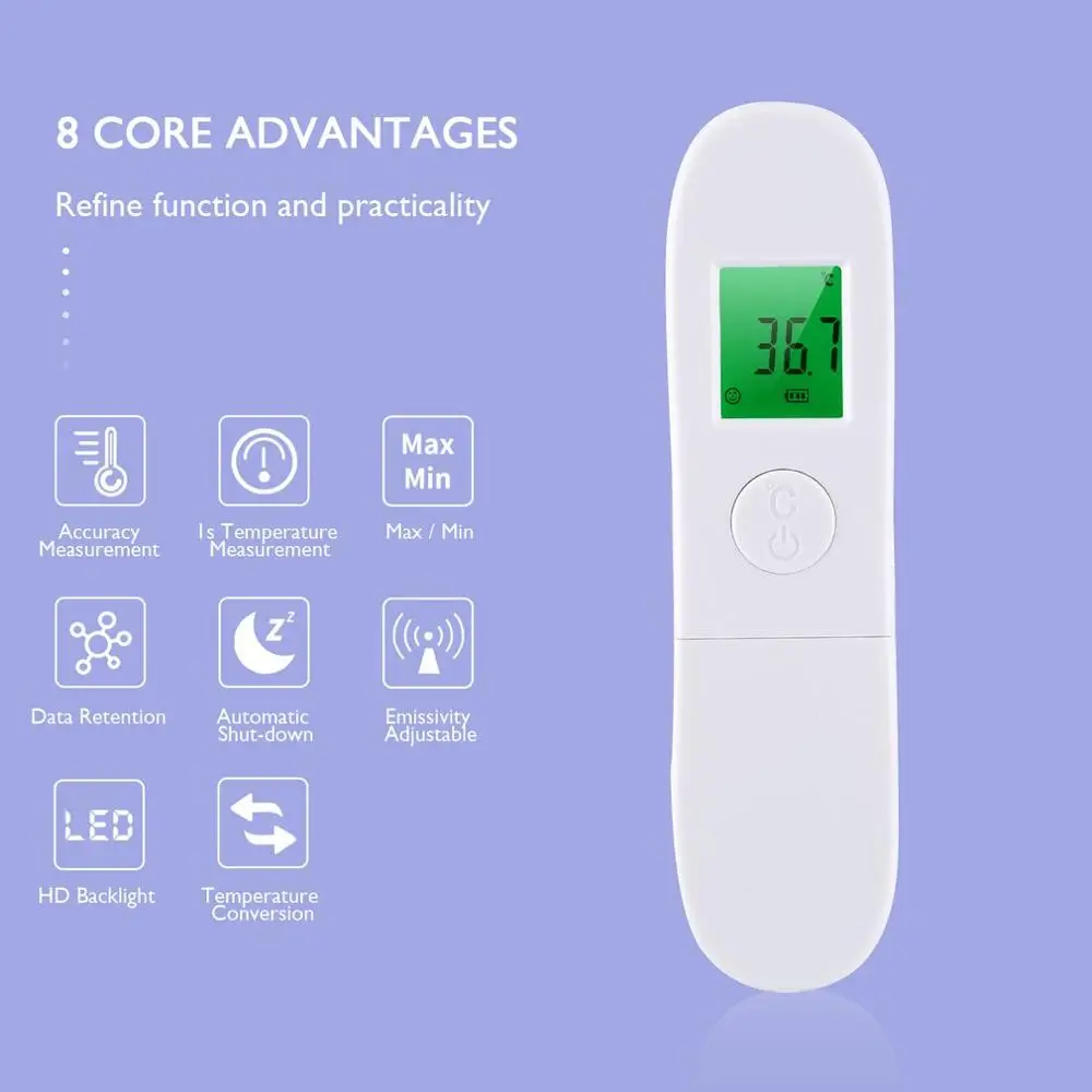 

Baby Adult Digital LCD Infrared Thermometer Handheld Non-Contact High Precision Thermometer Temperature Meter memory function