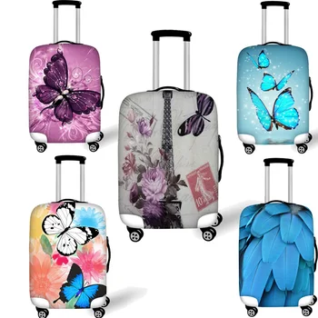 

Luggage Cover Travel Accessories Suitcase Protective Cover Cute Butterfly 3D Printing Thicker Luggage Covers Elastic Protection