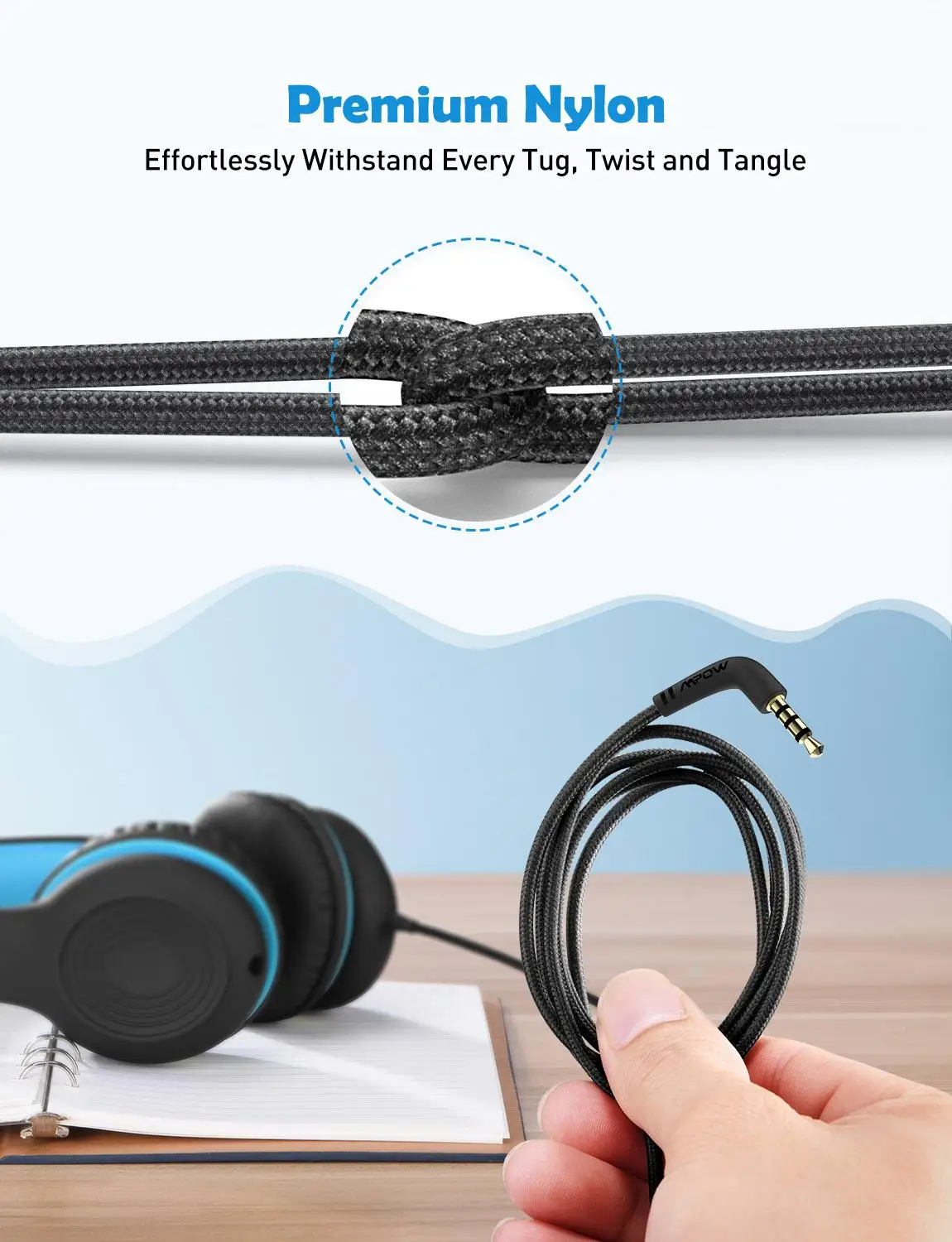 Mpow CH6S Wired Headphones For Kids With Microphone Max 85dB Food Grade Material Over Ear Kids Headphones For iPad Kindle Phones
