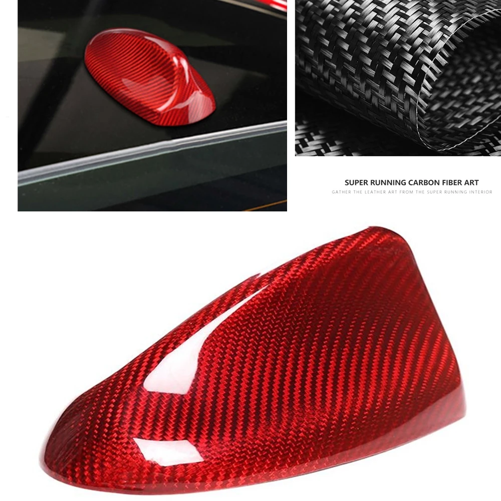 

For Giulia Alfa Romeo 2017-2020 Stelvio 949 Giulia 952 Carbon Fiber Shark Fin Antenna Aerial Cover Black/Red Exterior Roof Cap