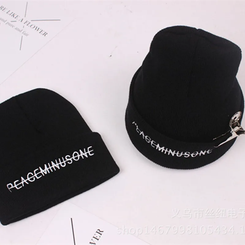 Черная шапка титановое кольцо универсального размера G Dragon Peaceminusone вязаная шапка, шапочка клипса