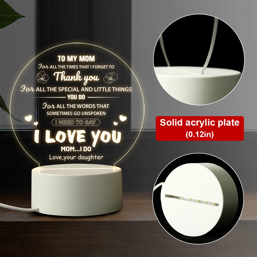 Led Engraved Night Lamp Mom's Gifts Gifts Mom Daughter Son - Temu