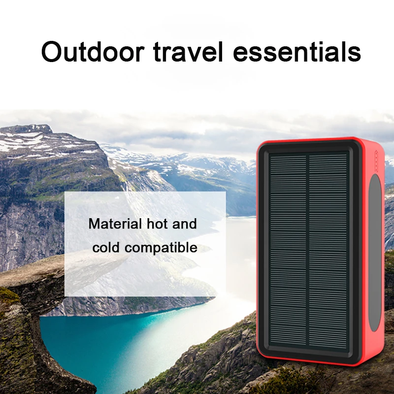 99000mAh Solar Power Bank Wireless Portable Charging Super Large Capacity Power Bank Fast Charging External Battery with 4USB powerbank 40000mah