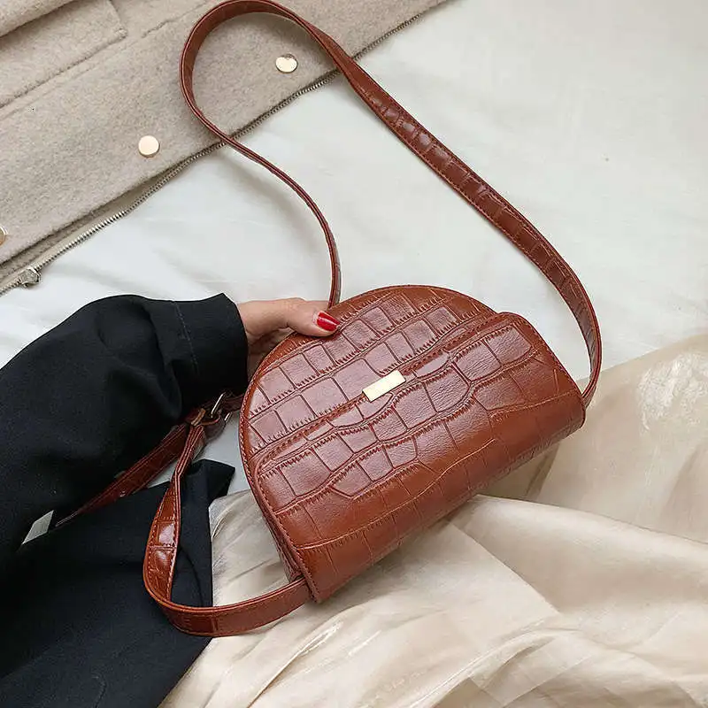 

Stone Pattern PU Leather Crossbody Bags For Women 2020 Shoulder Messenger Bag Lady Handbags and Purses Small Saddle Bag