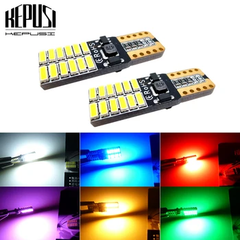 

2pcs 12V 24V Non Polarity Canbus T10 LED Bulbs 24 SMD 4014 Led Light 194 168 W5W LED Clearance Lamp White Ice Blue NO OBC ERROR