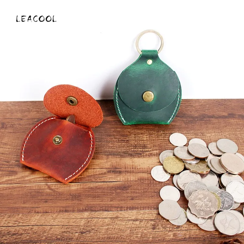 Кошелек LEACOOL из натуральной кожи для мужчин и женщин винтажный маленький