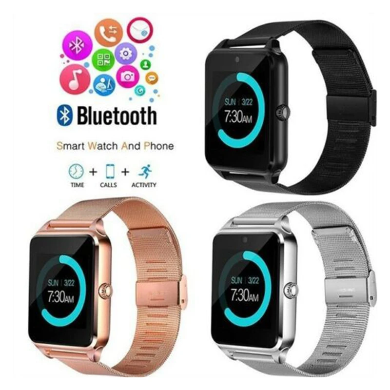 Z60 Смарт часы с металлическим ремешком поддержка камеры sim карты TF Bluetooth
