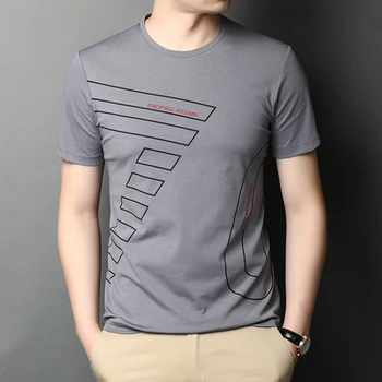 

2020 new Hong Kong style trend round neck men's short-sleeved t-shirt high-end undershirt men's youth printed T-shirt