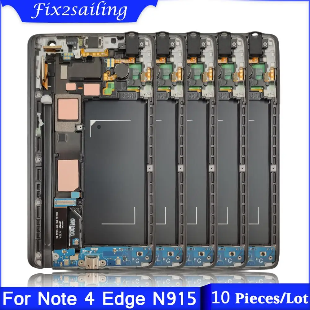 

10 Pieces/Lot LCD For Samsung GALAXY Note 4 Edge N915 N9150 N915F Display Touch Screen With Frame