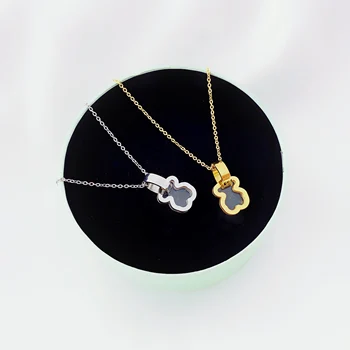 

Europe and the United States fashion bear necklace female clavicle chain earrings set lovely animal necklace accessories ins