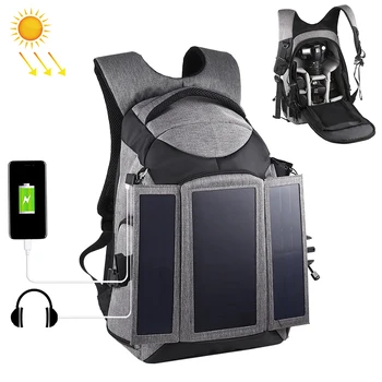 

Portable Camera Backpack Bag 3-Fold 14W Solar Outdoor Shoulder Bag Large Outdoor Photo Backpack With Headphone for Camera Tripod