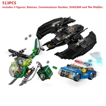 

DC Batman Super Hero Series Batwing and The Riddler Heist Building Blocks Model Sets Bricks Classic For Children Toys Gift
