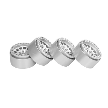 

4PCS Metal 1.9 Beadlock Wheel Rim Hub for 1/10 Traxxas Hsp Redcat Rc4Wd Tamiya Axial SCX10 D90 HPI RC Car Spare Part,Silver