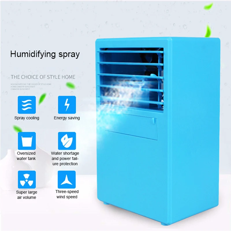 

Desk Air Conditioner Mini Air Fresher Portable Humidifier US Version Multifunctional Air Cooler Fan Device Home Office Bedroom