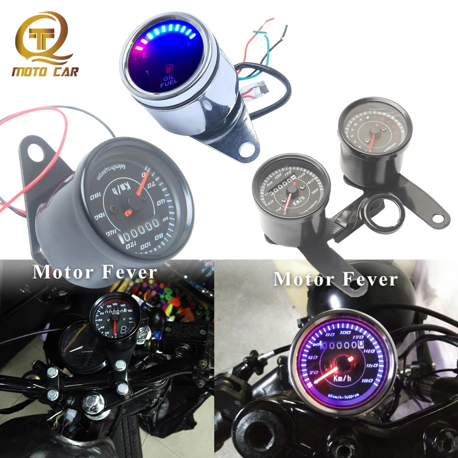 

Digital Fuel Gauge Velocimetro Moto Tachometer Instrumentos Oil Gauge LCD Digital Universal Motorcycle Speedometer CG125 Bracket