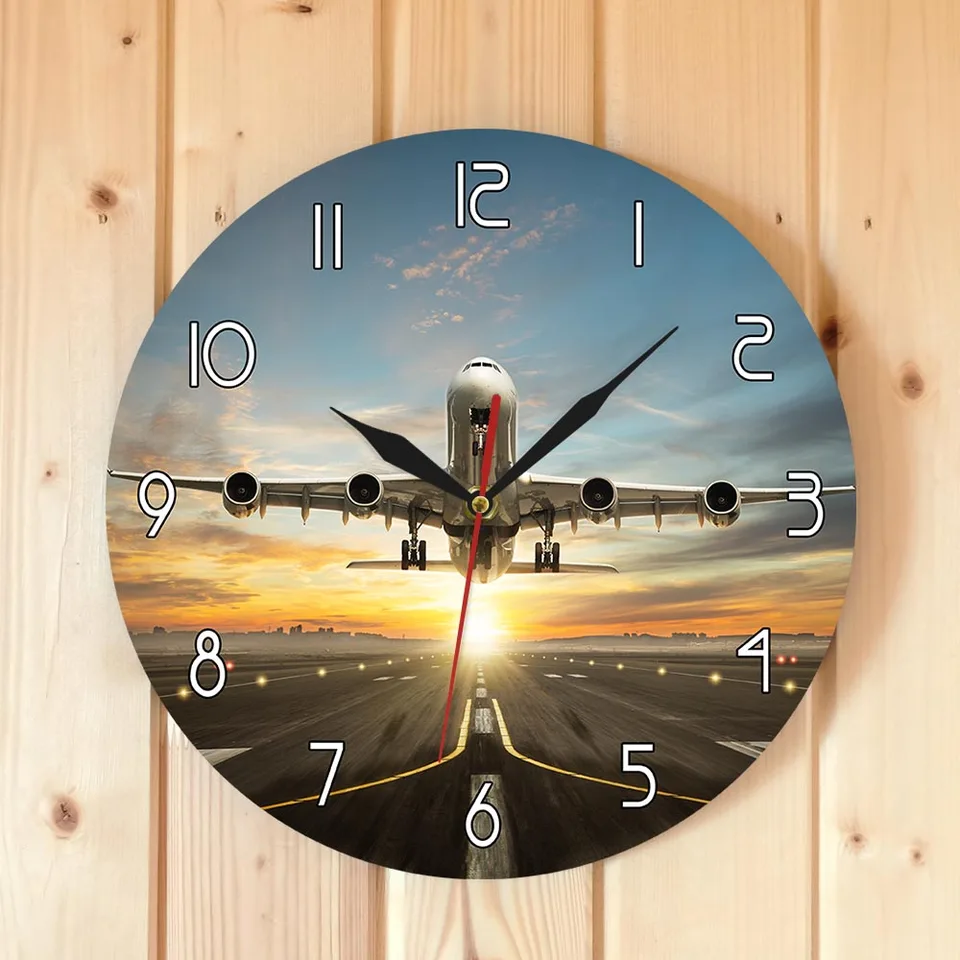 Avion Vuelo Decoracion De Pared Del Hogar Reloj Aviacion Ruta