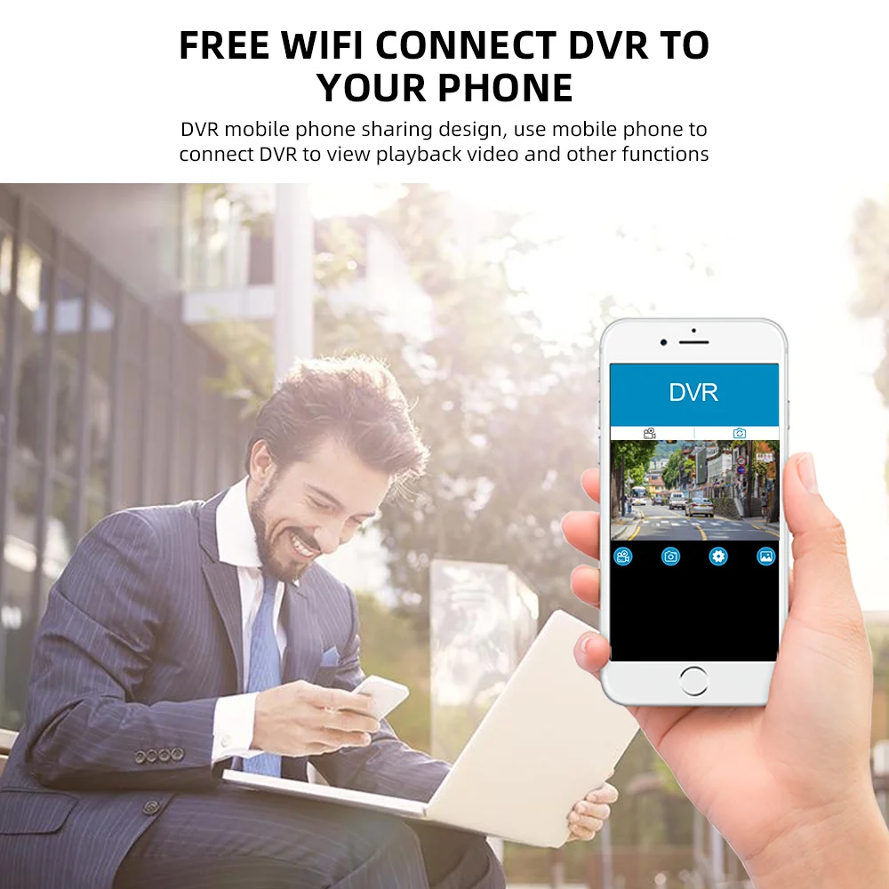  Mini Car DVR Dual Cameras 3'' HD 1080P GPS Tracker Dash Cam WiFi Loop Recording Parking Monitor Vid