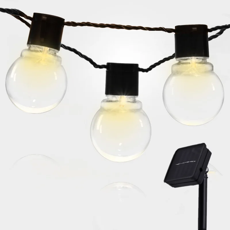 

Lighting Chain Outdoor Waterproof Decorative Lights LED Bulb Solar Lights Transparent 5 Centimeter Edison Bulb Lighting Chain