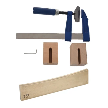 

1 Set F Press Inserts Tool For Guitar and Bass (Without Fret Pressure Caul) Blue & 9pcs Golden Brass 7.25/9.5/10/12/14/15/16/17/