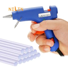 Nova pistola de cola quente com 7*190mm cola varas 20w industrial mini armas thermo elétrica temperatura calor ferramenta reparo artesanato