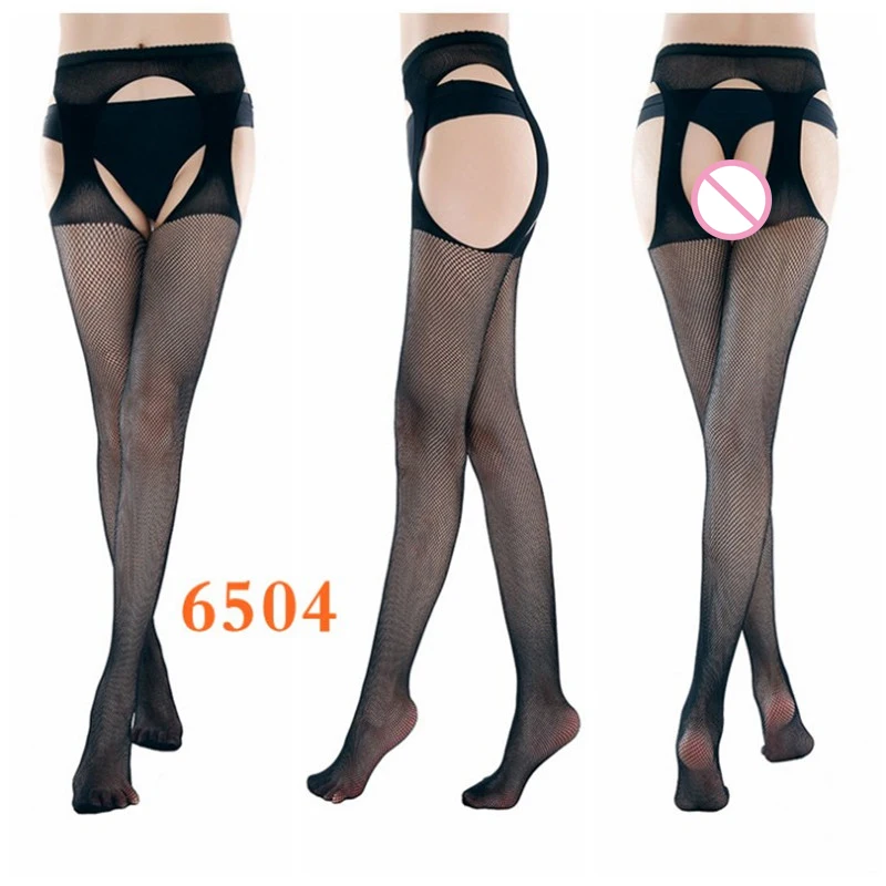 Для женщин сексуальное женское белье в полоску эластичные чулки прозрачные черные ажурные чулки до бедра тонкие колготки с вышивкой колготки Dropship - Цвет: 6504