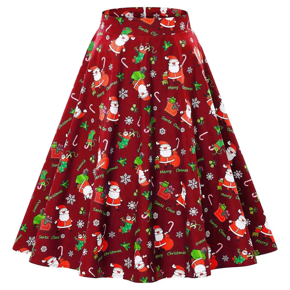 Green christmas skirt womens Clearance