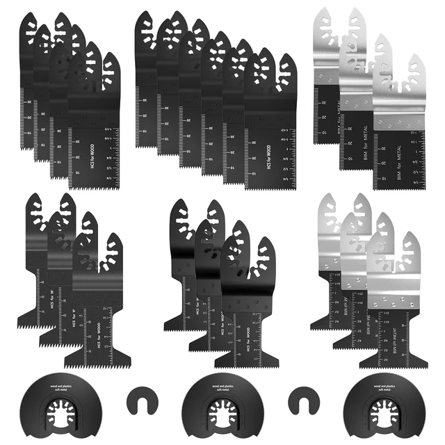 $27.56 27Pcs Multi-Function Bi-metal Precision Saw Blade Oscillating Multitool Saw Blade for Renovator Power Cutting Multimaster Tools