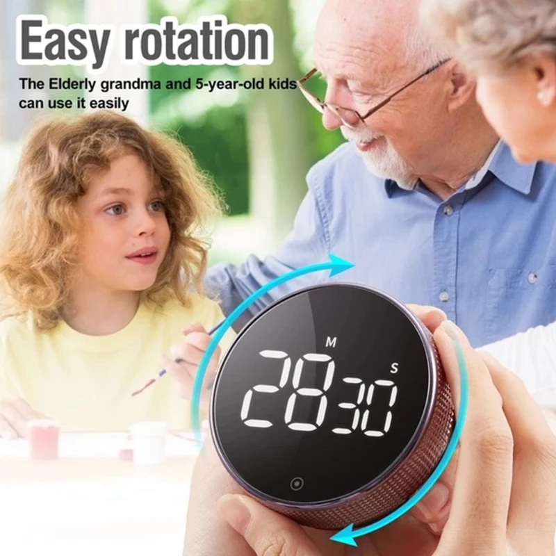 Magnetic Countdown Countup Timer with Large LED Display Electronic Kitchen Timer For Cooking Working Study Stopwatch Alarm Clock 3
