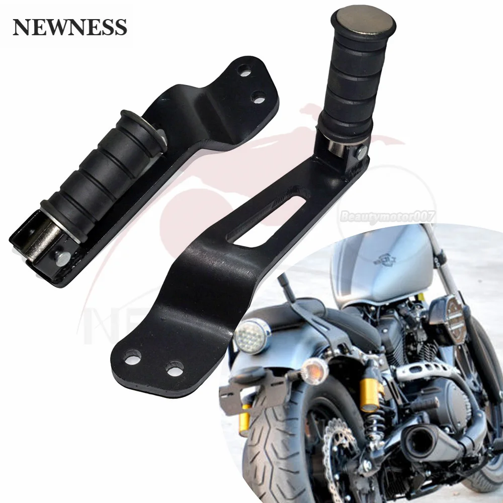 Motorcycle Black Rear Passenger Foot Peg Footpegs Footrest Bracket For