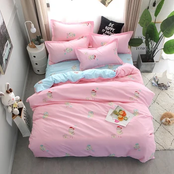 

Thumbedding Cartoon Owl Bedding Set For Children Cute Simple Pink Duvet Cover King Queen Full Twin Single Comfortable Bed Set