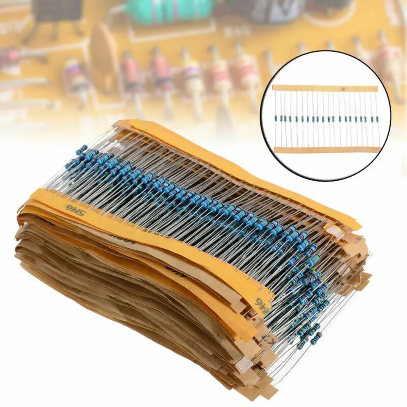 

1280pcs 64 values 1 ohm - 10M ohm 1/4W Metal Film Resistors Assortment Kit
