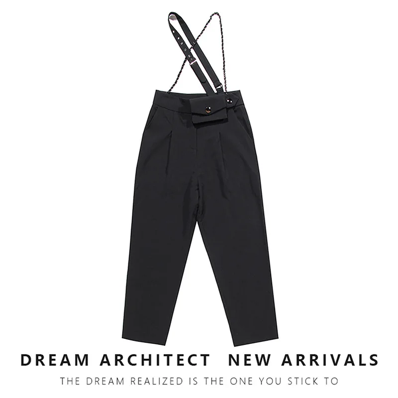 SuperAen Black Casual Pants Women 2020 Autumn New Design Chain Running Bag Strap Capri Suit Pants Women SuperAen Black Casual Pants Women 2020 Autumn New Design Chain Running Bag Strap Capri Suit Pants Women