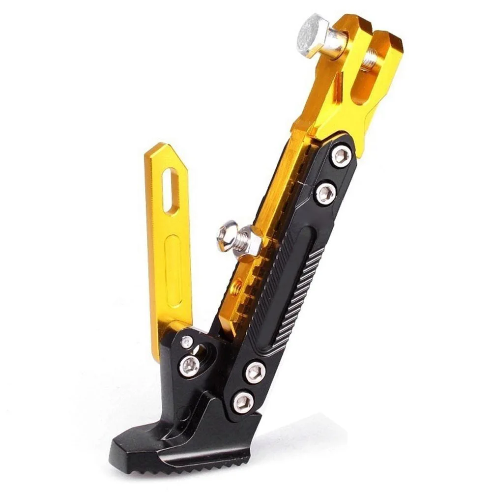 Золотой Мотоцикл Kickstand Регулируемая ножная Боковая поддержка стояночный столик для зарядное устройство для электрического мотоцикла универсальный - Цвет: Золотой