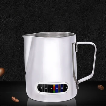 

600ml Practical With thermometer Stainless Steel Espresso Coffee Pitcher Barista Craft Scale Coffee Latte Milk Frothing Jug