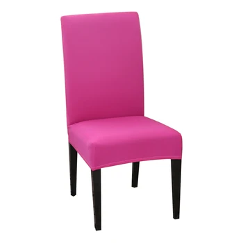 

1/4/6PCS Chair Cover Modern Rose red Color Chair Cover Spandex Stretch Elastic Chair Covers Dining Seat Cover In Stock