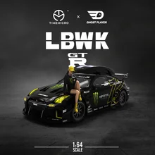 

Micro LBWK Skyline GTR Wide Body 1:64 Green Energy Coating For Alloy Beverages Diorama Collection Of Miniature Toy Car Models