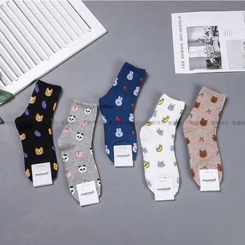 

Long Socks Happy Women Cotton Woman Sox Panda Colorful Thin Sock Creative Ladies Comfortable Spring Autumn Trendy Lady Skarpetki