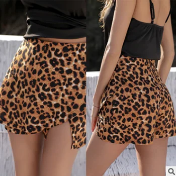 

2020 Women Sexy Ruffled Leopard Print Skirt Side Zipper Faldas Mujer Female Basic Streetwear Summer Casual Mini Short Skirts