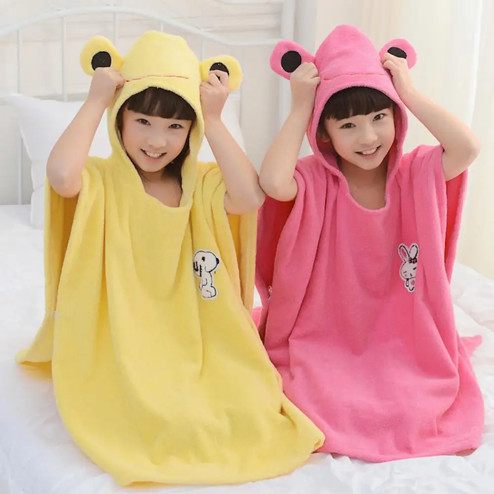 New Cotton Cartoon Children's Robe Towel Baby Kids Spa Towel Hooded Baby Bathrobe Lovely Animal Children Beach Towels 1pcs