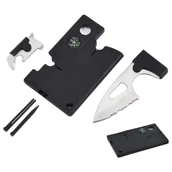 10 in 1 Outdoor Camping Survival Pocket Multi Tool Card Emergency EDC Knife Hiking Cycling Fishing Mountaineering Accessories 1