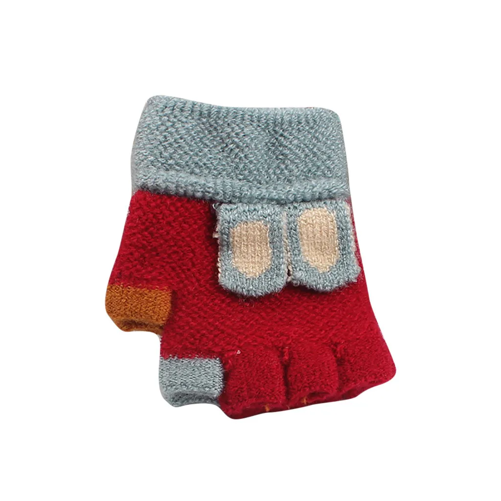 SAGACE/Детские перчатки; зимние теплые варежки с открытыми пальцами; зимние теплые перчатки для детей