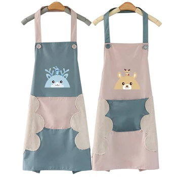 

Cook Aprons with Waterproof Material and Cute Cartoon Bear Deer Images for Cooking Creative FPing
