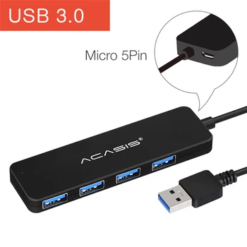 

Acasis USB 3.0 4 Port USB Hub Splitter Multi USB Power Expander Adapter for Mouse Keyboard Hard Disk Video Camera U disk
